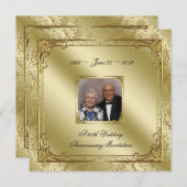 Elegante uitnodiging voor 50-jarig huwelijksjubile (Voorkant / Achterkant)