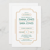 Elegante uitnodiging voor 50e verjaardagsfeest (Voorkant / Achterkant)