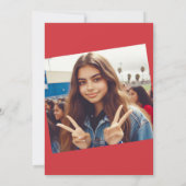 Elegante uitnodiging voor een Quinceañera in het r (Achterkant)