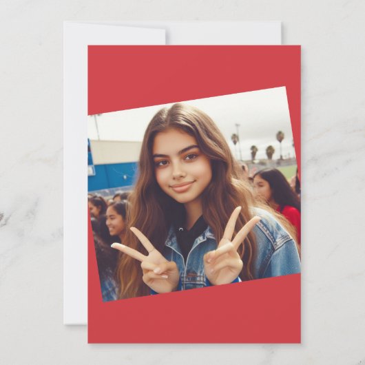 Elegante uitnodiging voor een Quinceañera in het r (Achterkant)