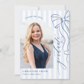 Elegante uitnodiging voor eindexamen in marineblau (Voorkant)