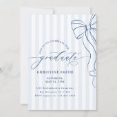 Elegante uitnodiging voor eindexamen in marineblau (Achterkant)