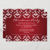 Elegante uitnodiging voor feest met bloempatroon r (Voorkant / Achterkant)