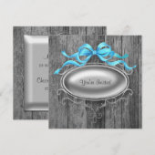 Elegante uitnodiging voor feestje met houten schuu (Voorkant / Achterkant)