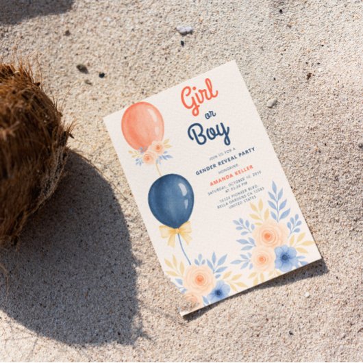 Elegante uitnodiging voor genderonthulling