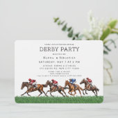 Elegante uitnodiging voor paardenrace tuinfeest (Staand voorkant)