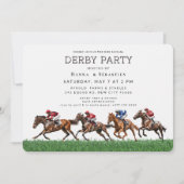 Elegante uitnodiging voor paardenrace tuinfeest (Voorkant)
