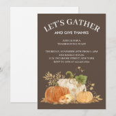 Elegante uitnodiging voor Thanksgiving-diner (Voorkant / Achterkant)