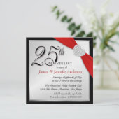 Elegante uitnodigingen voor 25-jarig jubileumfeest (Staand voorkant)