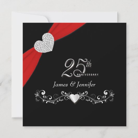 Elegante uitnodigingen voor 25-jarig jubileumfeest (Achterkant)