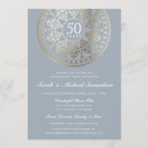 Elegante uitnodigingen voor jubileumfeest met goud
