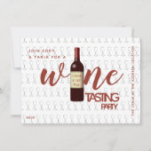 Elegante uitnodigingen voor wijnproeverij Minimali (Voorkant)