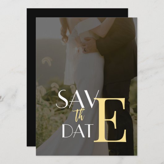 Elegante uitnodigingskaart met platte Save The Dat Save The Date (Voorkant / Achterkant)
