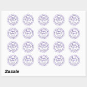 Elegante Ultra Violet Bloeit Bruiloft Dank u Ronde Sticker (Vel)