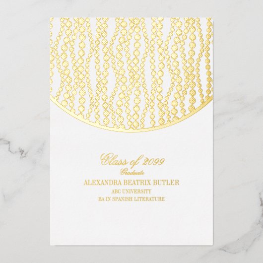 Elegante Universiteit Master Afstudeerfeest Afstud Folie Uitnodiging (Voorkant)