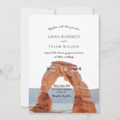 Elegante Utah bruiloft met RSVP QR-code Kaart (Voorkant)