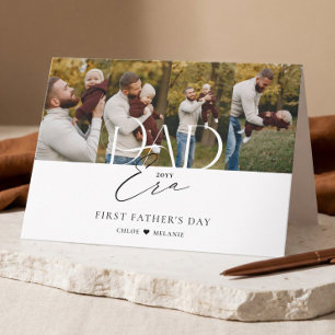 Elegante Vader Tijdperk Familie Foto's Eerste Vade Kaart