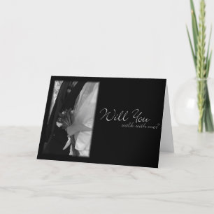 Elegante "Vader, wil je met me mee lopen" kaart