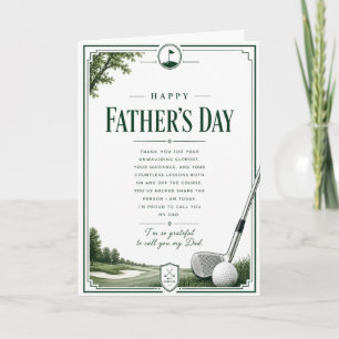Elegante Vaderdagkaart voor vader met golf thema Kaart