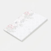 Elegante Vakantie Bloemen Berry Witte Kerst Post-it® Notes (Schuin)