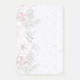 Elegante Vakantie Bloemen Berry Witte Kerst Post-it® Notes