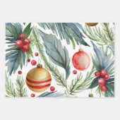 Elegante vakantie Waterverf Kerst Inpakpapier Vel (Voorkant 2)