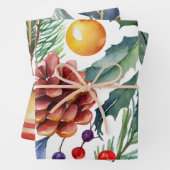 Elegante vakantie Waterverf Kerst Inpakpapier Vel (In situ)