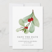Elegante vakantie winter bruiloft save the date (Voorkant)