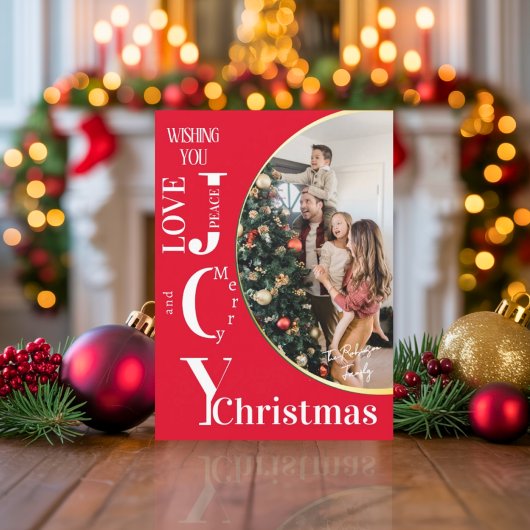 Elegante vakantiefotokaart met Modern Script Gold Kaart