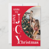 Elegante vakantiefotokaart met Modern Script Gold Kaart (Voorkant)