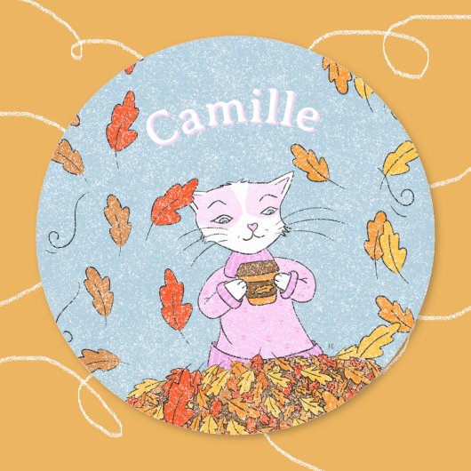 Elegante val van katten sticker voor kinderen met