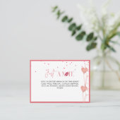 Elegante Valentijn Bruiloft Bruidsshower Displayka Informatiekaartje (Staand voorkant)