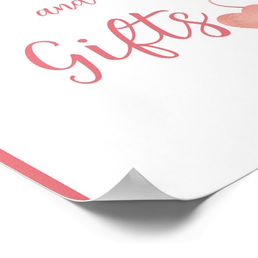 Elegante valentijn roze hart vrijgezellenfeest tek poster (Hoek)