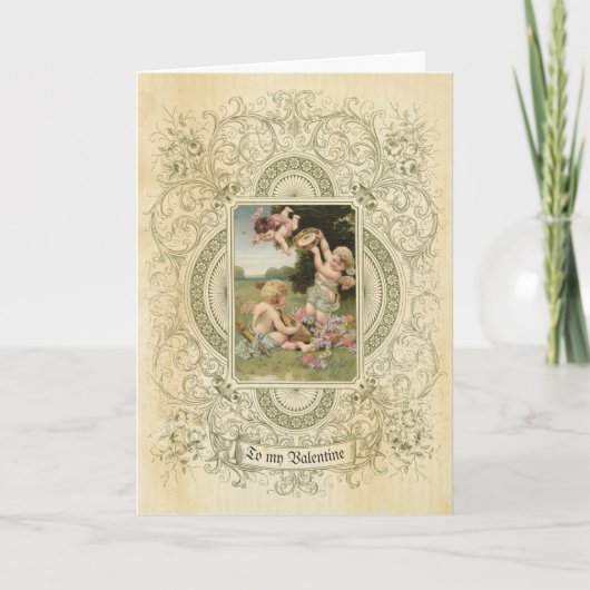 Elegante Valentijnsdag Cherub  Angel  Kaart (Voorkant)