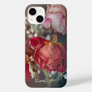 Elegante valentijnsdag gedroogde rozen aangepaste Case-Mate iPhone 14 hoesje