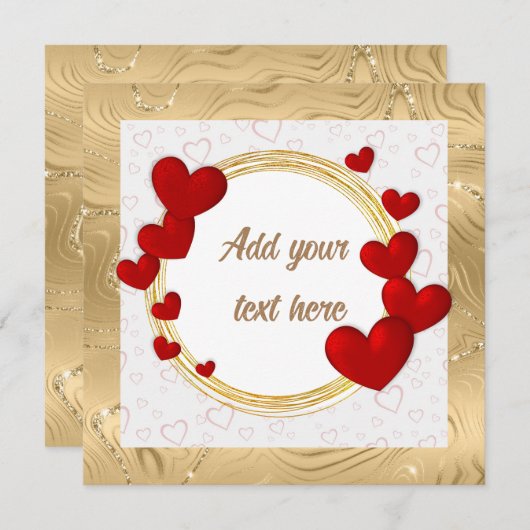 Elegante Valentijnse , Liefde, Jubileum bruiloft Bedankkaart (Voorkant / Achterkant)