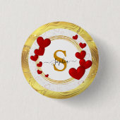 Elegante Valentijnse , Liefde, Jubileum bruiloft Ronde Button 3,2 Cm (Voorkant)