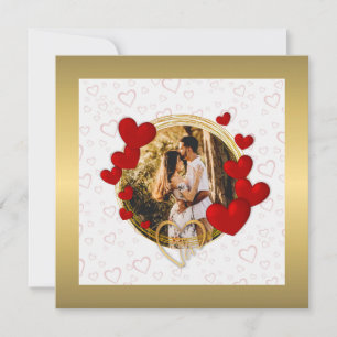 Elegante Valentijnse , Liefde, Jubileum Rood Hart Bedankkaart
