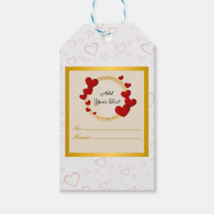 Elegante Valentijnse , Liefde, Jubileum Rood Hart Cadeaulabel