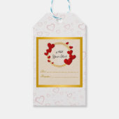 Elegante Valentijnse , Liefde, Jubileum Rood Hart Cadeaulabel (Voorkant)