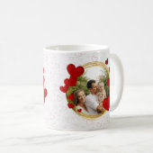 Elegante Valentijnse , Liefde, Jubileum Rood Hart Koffiemok (Voorkant rechts)