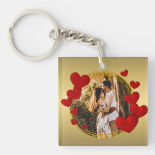 Elegante Valentijnse , Liefde, Jubileum Rood Hart Sleutelhanger