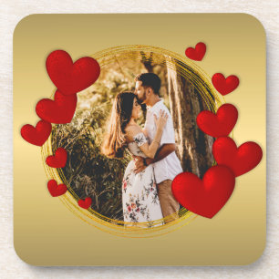 Elegante Valentijnskaarten, Liefde, Jubileum Rode Bier Onderzetter