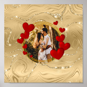 Elegante Valentijnskaarten, Liefde, Jubileum Rode Poster