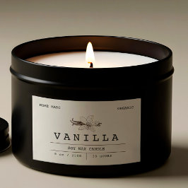 Elegante Vanilla Beige Boho Kaarsenetiketten Rechthoekige Sticker