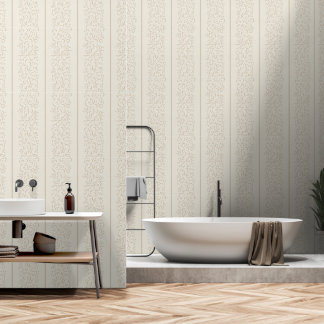 Elegante Vanilla Ticking en Swirls Behang