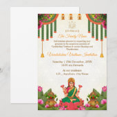 Elegante Varalakshmi Vratham Invitation Kaart (Voorkant / Achterkant)