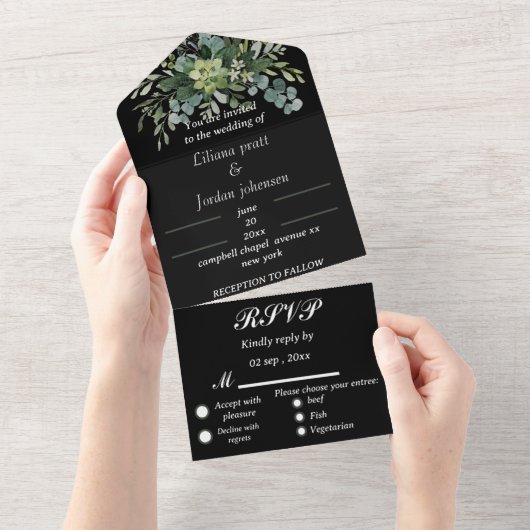 Élégante végétation eucalyptus INVITATIONS DE MARI (Déchirure)