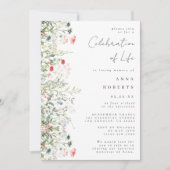 Elegante Veldbloemfeest ter Ere van het Leven Kaart (Voorkant)