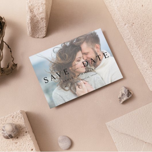 Elegante Vellum Overlay 2 Foto QR Code Bruiloft Save The Date